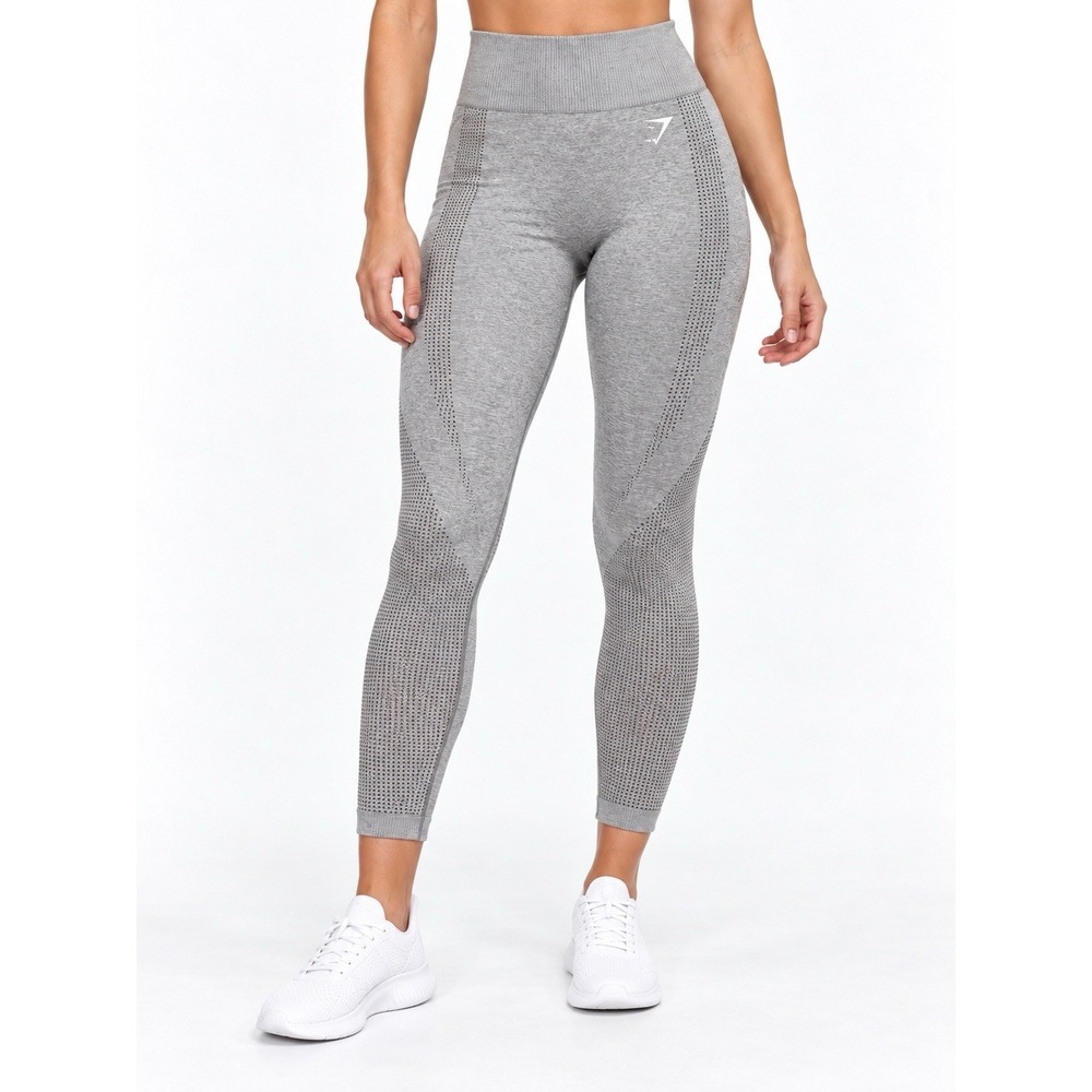 Gymshark Women's M Gray Seamless High Waist Leggings 25" Inseam Workout Yoga